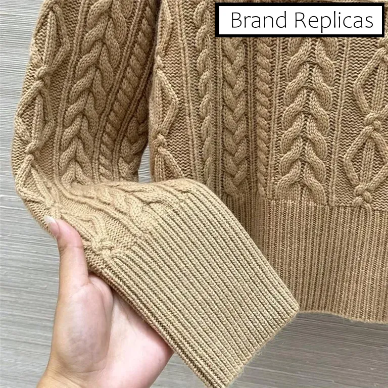 Max Mara Brown Cable Cashmere Sweater